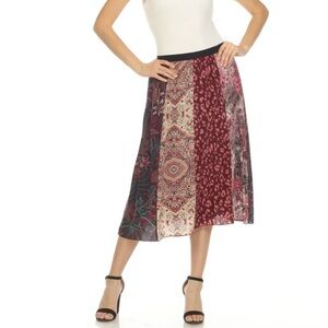 NWT Johnny Was Jade Valencia Silk Paneled Skirt S